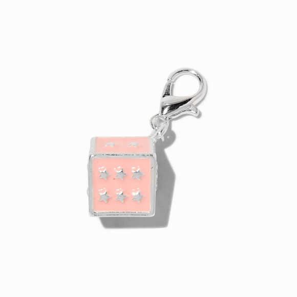 Jewelry - Brand New, Dice Charm in Pink with Lobster Clasp Closure